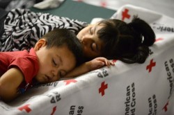 Children in shelter in Wilson, NC